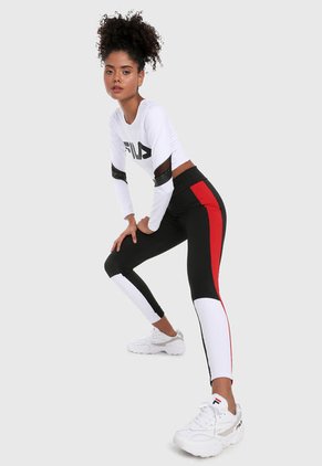 Leggings Negro-Rojo-Blanco Fila