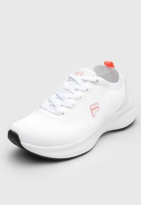 Tenis Running Blanco-Naranja Neón-Negro Fila Yenjun