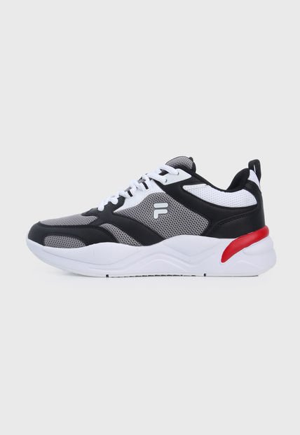 Tenis Lifestyle Gris-Negro-Blanco-Rojo Fila Df Runner