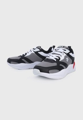 Tenis Lifestyle Gris-Negro-Blanco-Rojo Fila Df Runner