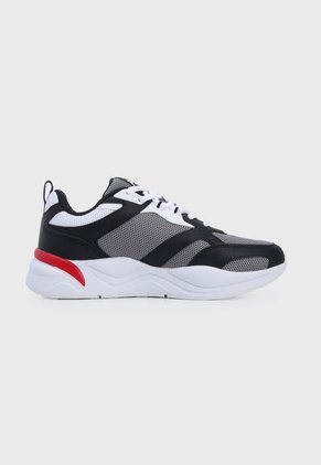 Tenis Lifestyle Gris-Negro-Blanco-Rojo Fila Df Runner