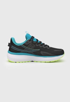 Tenis Running Negro-Azul Turquesa-Amarillo Neón Fila Marlil