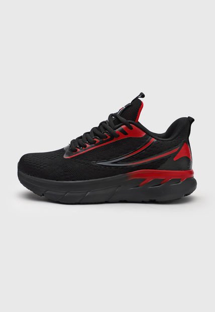 Tenis Running Negro-Rojo-Gris Fila Stermat