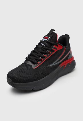 Tenis Running Negro-Rojo-Gris Fila Stermat