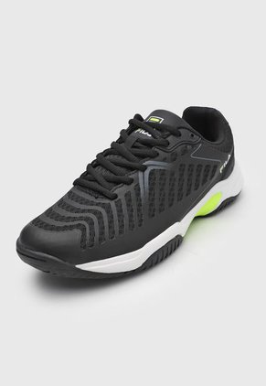 Tenis para Tennis Negro-Blanco-Amarillo Neón Fila Court Risk