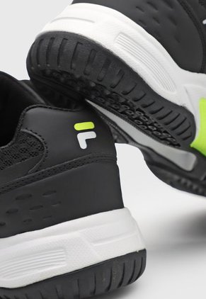 Tenis para Tennis Negro-Blanco-Amarillo Neón Fila Court Risk