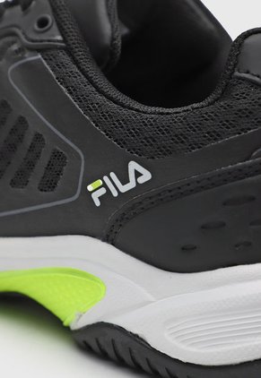 Tenis para Tennis Negro-Blanco-Amarillo Neón Fila Court Risk