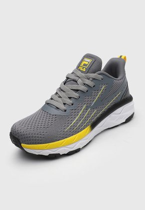 Tenis Running Gris-Amarillo-Negro Fila Dandier