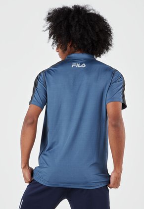 Camiseta Polo Azul-Negro Fila