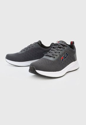 Tenis Running Gris-Blanco-Negro Fila