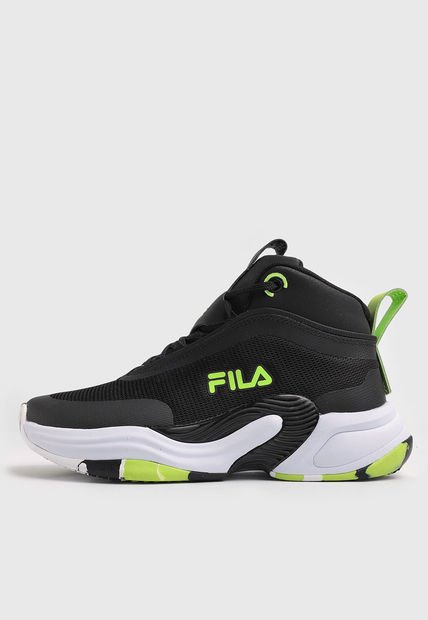 Tenis Basketball Negro-Blanco-Amarillo Neón FILA Hoopmas