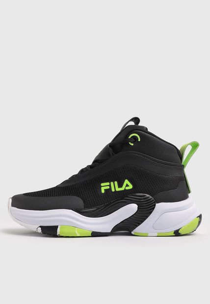 Tenis Basketball Negro-Blanco-Amarillo Neón FILA Hoopmas