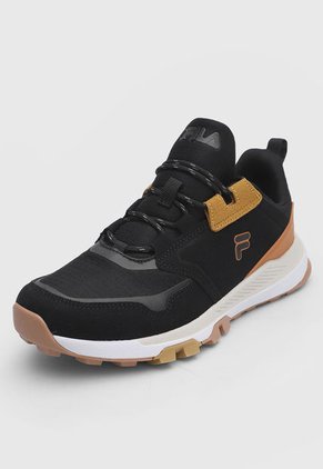 Tenis de Senderismo Negro-Mostaza-Café Fila Alemol Runner