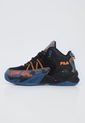 Tenis Basketball Negro-Naranja-Azul Fila Grandgor de Fila