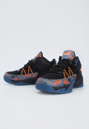 Tenis Basketball Negro-Naranja-Azul Fila Grandgor