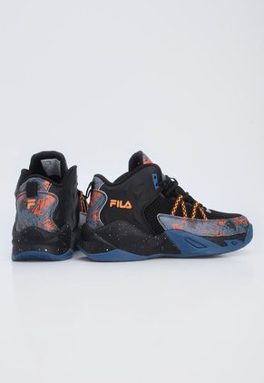 Tenis Basketball Negro-Naranja-Azul Fila Grandgor