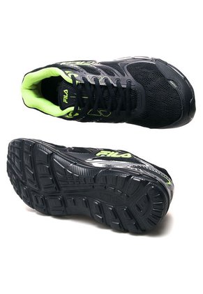 Tenis Running Azul Navu-Verde Neón Fila Footwear Stripes 2.0