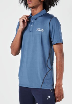 Camiseta Polo Azul-Negro Fila