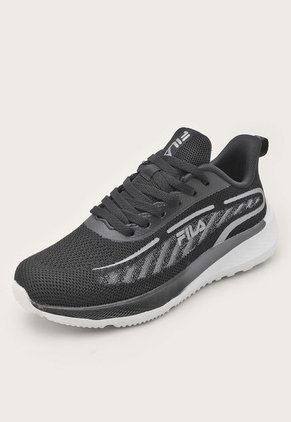 Tenis Running Negro-Plateado Fila Pioggia