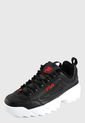 Tenis Lifestyle Negro-Rojo-Blanco Fila Disruptor II de Fila