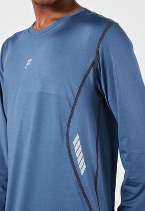 Camiseta Manga Larga Azul Fila