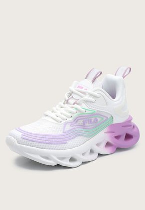 Tenis Lifestyle Blanco-Lila-Verde Menta Fila Grasso