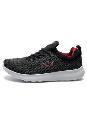 Tenis Running Gris-Negro-Rojo Fila