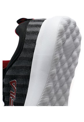 Tenis Running Gris-Negro-Rojo Fila