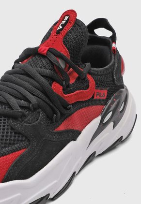 Tenis Lifestyle Negro-Rojo-Blanco Fila Ray Tracer Evo 2