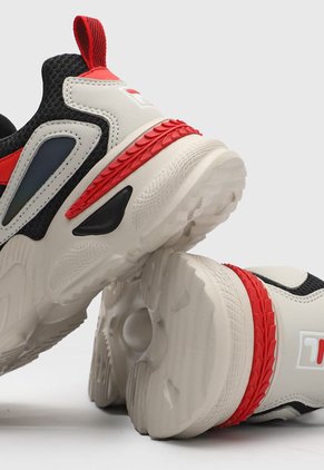 Tenis Lifestyle Beige-Negro-Rojo Fila Hainsey