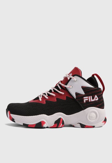 Tenis Basketball Negro-Blanco-Rojo FILA Rimrider