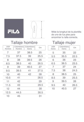 TENIS FILA HOMBRE 437060WHT STRIKED Talla 37