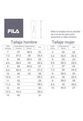 TENIS FILA HOMBRE 434280BLW LIC Talla 9.5