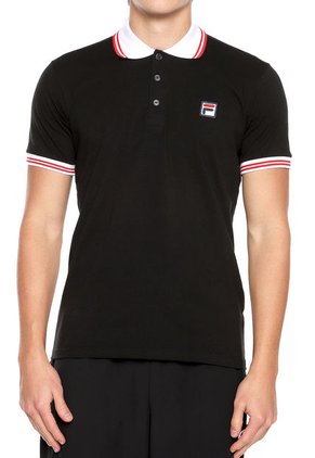 Polo Negro-Rojo-Blanco Fila
