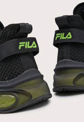 Tenis Lifestyle Negro-Gris-Verde Neón Fila Dualitty