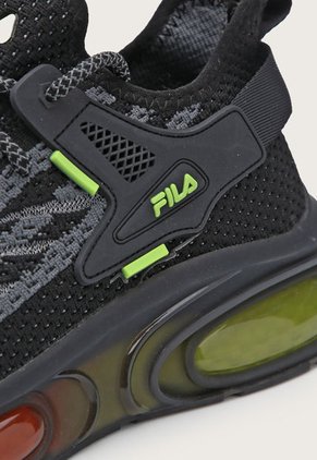 Tenis Lifestyle Negro-Gris-Verde Neón Fila Dualitty