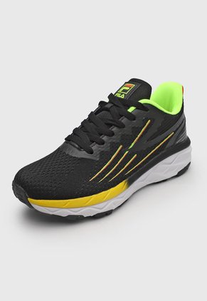 Tenis Running Negro-Amarillo Neón-Amarillo Fila Dandier