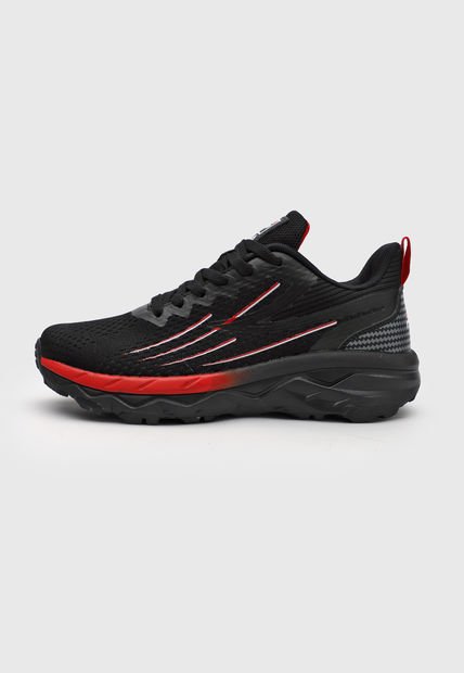 Tenis Running Negro-Rojo-Gris Fila Dandier