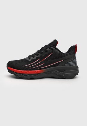 Tenis Running Negro-Rojo-Gris Fila Dandier