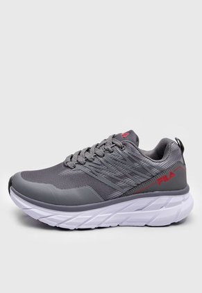 Tenis Running Gris-Blanco-Rojo FILA Runmer