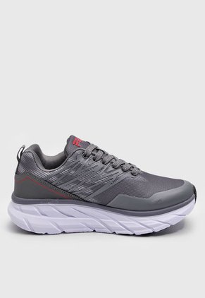Tenis Running Gris-Blanco-Rojo FILA Runmer