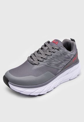 Tenis Running Gris-Blanco-Rojo FILA Runmer