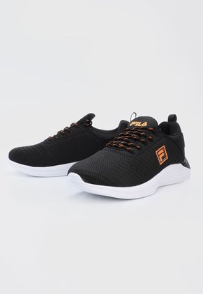 Tenis Running Negro-Blanco-Naranja Fila