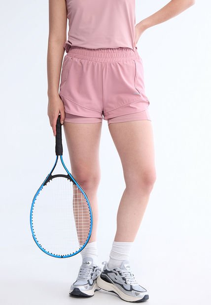Pantaloneta Rosa Nude-Gris FILA Proner