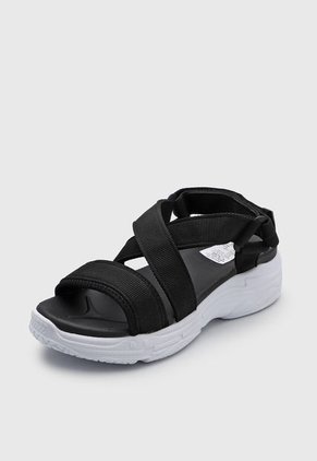 Sandalia Plataforma Negro-Gris Fila Megan