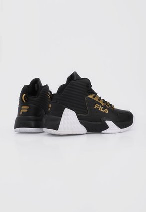 Tenis Basketball Negro-Blanco-Dorado Fila Worderland HB