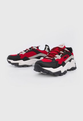 Tenis Lifestyle Blanco-Negro-Rojo Fila Genaro