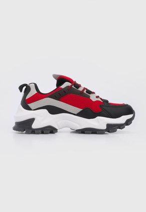 Tenis Lifestyle Blanco-Negro-Rojo Fila Genaro