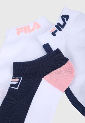 Medias X3 Blanco-Azul-Rosa Fila