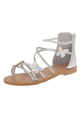 Sandalias Planas Cleo Para Niña Plateado Fioni 210262 Fioni